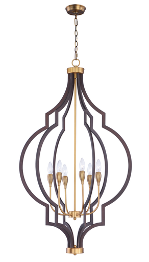 Product image for Crest 6 Light Chandelier - Oil Rubbed Bronze/Aged Brass