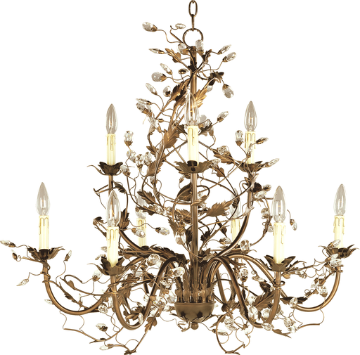 Product image for Elegante 9 Light Chandelier - Etruscan Gold