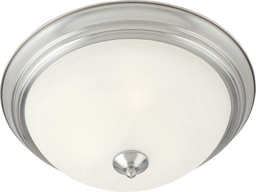 Product image for Essentials 2 Light Flush Mount - Satin Nickel w/ Marble Glass