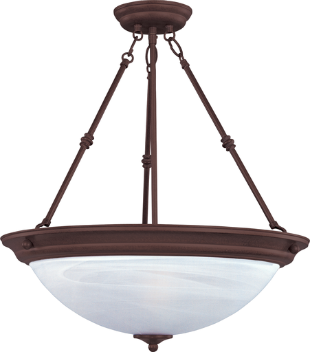 Product image for Essentials 3 Light Inverted Bowl Pendant - Oil Rubbed Bronze w/ Marble Glass