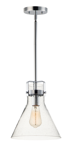 Seafarer 1-Light Pendant With Bulb, Polished Chrome