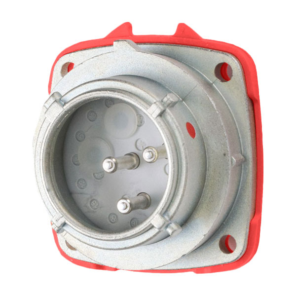 Product image for Meltric 09-N8042 PN20 Inlet, Metal, Zamak, Metal, Size 1, Type 4X, 2P+G, 20A, 480 VAC