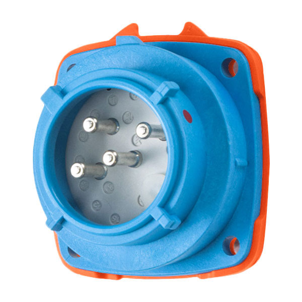 Product image for Meltric 01-N8073 PN20 Inlet, Poly, Blue, Size 1, Type 4X, 3P+G, 20A, 250 VAC, 60 Hz