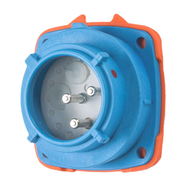 Product image for Meltric 01-N8072 PN20 Inlet, Poly, Blue, Size 1, Type 4X, 2P+G, 20A, 250 VAC, 60 Hz