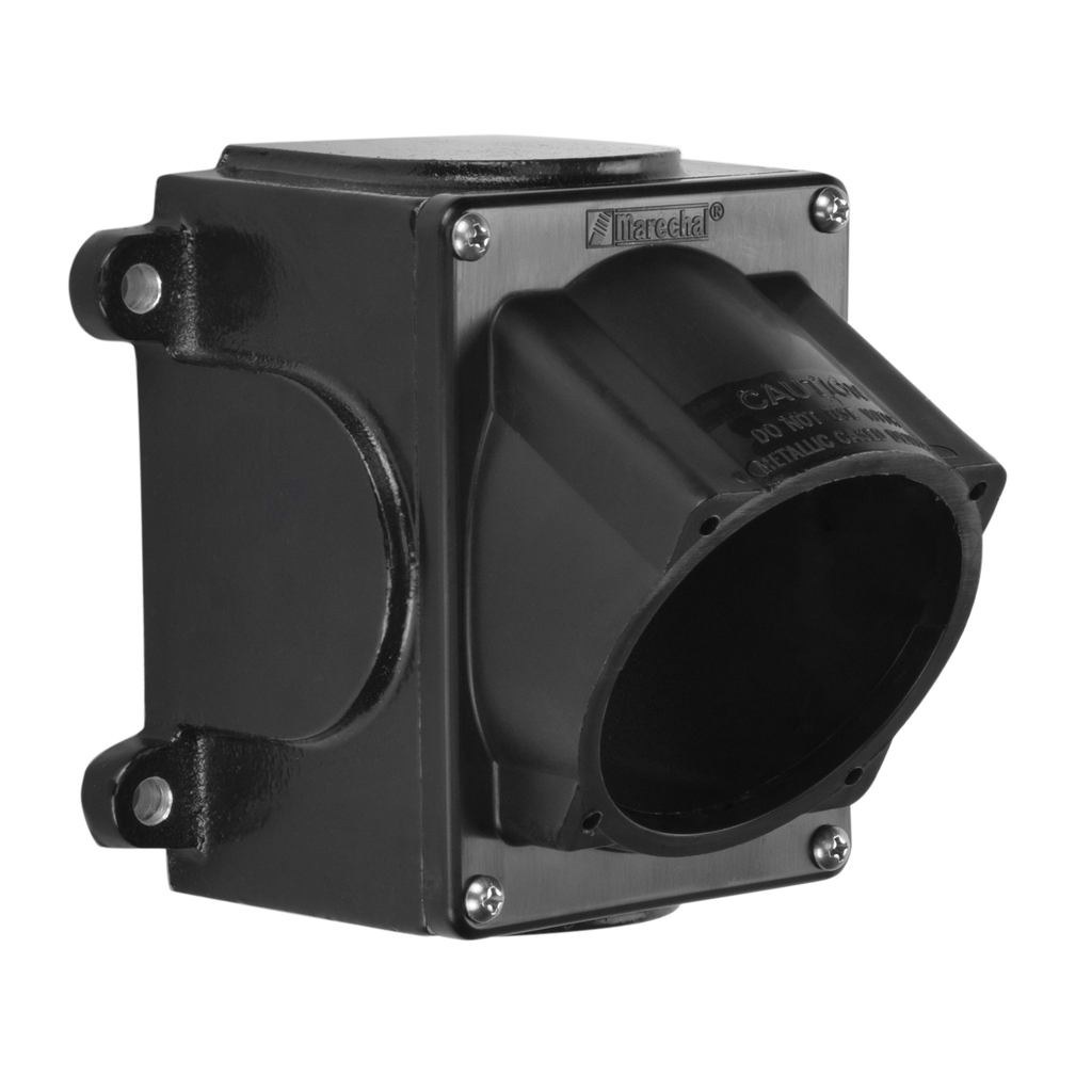 Product image for Meltric 754C3N10 Box/angle adapter Poly, Black, Size 4