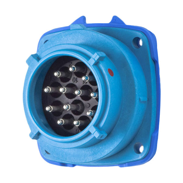 Product image for Meltric 03-A8001 PN12c Inlet, Poly, Blue, Size 1, IP66/IP67, 11P+G, 2A/7.5A, 600 VAC/130 VDC, 60 Hz