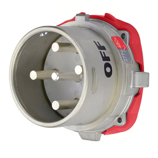 Product image for Meltric 37-98047 DS100 Inlet, Metal, Aluminum, Metal, Size 5, Type 4X & IP69, 3P+N+G, 100A, 277/480 VAC, 60 Hz