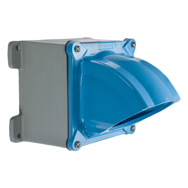 Product image for Meltric 796C6N25 Box/angle adapter Metal, Aluminum painted, Blue, Size 6