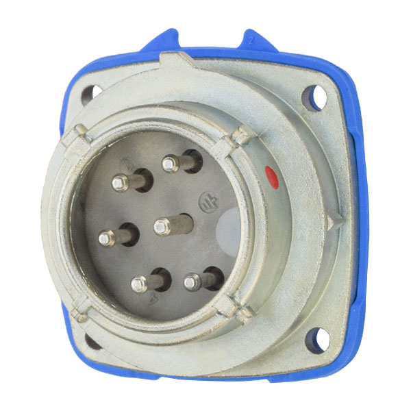 Product image for Meltric 09-P8051 PN7c Inlet, Metal, Zamak, Metal, Size 1, IP66/IP67, 5P+G, 15A, 480 VAC, 60 Hz