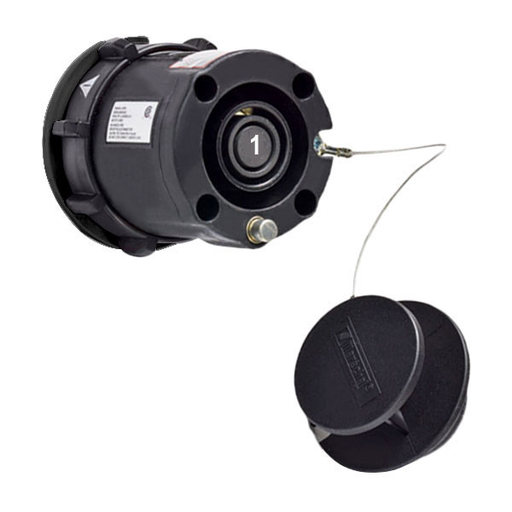 Product image for Meltric 45-44001-P80 SP Receptacle, Poly, Black, Size S, IP66/IP67, Single Pole, 600A, 600 VAC, 60 Hz