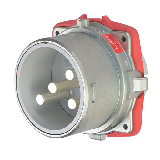 Product image for Meltric 39-28243-K04 DR250 Inlet, Metal, Zamak, Metal, Size 6, Type 3R, 3P+G, 250A, 480 VAC, 60 Hz