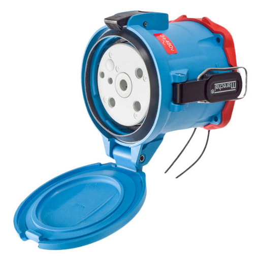 Product image for Meltric 63-94043-262-843 DSN150 Receptacle, Poly, Blue, Size 5, Type 4X & IP69, 3P+G, 150A, 480 VAC, 60 Hz, Padlock pawl