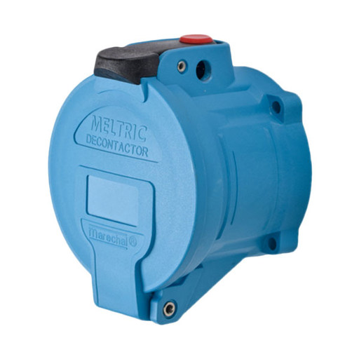 Product image for Meltric 63-64167-843 DSN60 Receptacle, Poly, Blue, Size 3, Type 4X & IP69, 3P+N+G, 60A, 120/208 VAC, 60 Hz, Padlock pawl