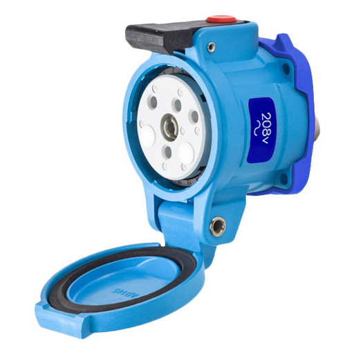 Product image for Meltric 33-14162-972 DS20 Receptacle, Poly, Blue, Size 2, Type 3R, 2P+G, 20A, 208 VAC, 60 Hz