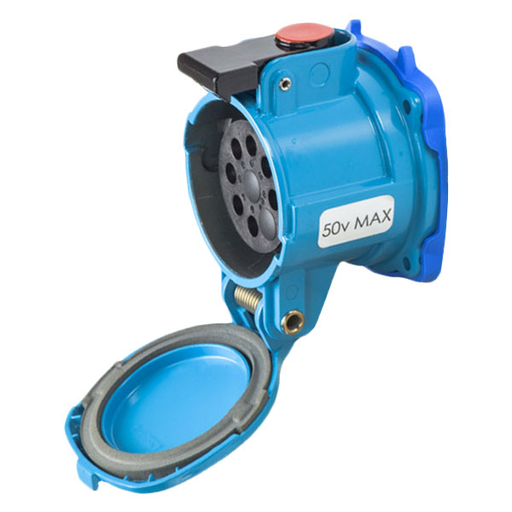 Product image for Meltric 17-14070 DN9c Receptacle, Metal, Zamak, Blue, Size 3, IP54/IP55, 7P, 20A, 50 V, 60 Hz