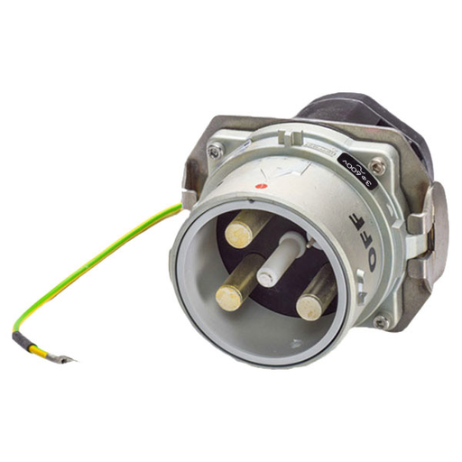 Product image for Meltric 39-48143-172 DR400 Inlet, Metal, Zamak, Metal, Size 7, IP54, 3P+G, 350A, 600 VAC, 60 Hz