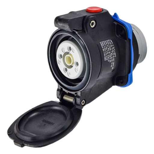 Product image for Meltric 22-34167 DXN30 Receptacle, Poly, Black, Size 2, IP66/IP67, 3P+N+G, 30A, 208 VAC, 60 Hz