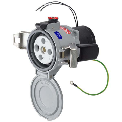 Product image for Meltric 39-44163-172-4X DR400 Receptacle, Metal, Zamak, Gray, Size 7, IP66/IP67, 3P+G, 400A, 208 VAC, 60 Hz, Type 4x watertightness