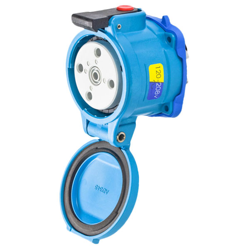 Product image for Meltric 33-34167 DS30 Receptacle, Poly, Blue, Size 3, Type 3R, 3P+N+G, 30A, 120/208 VAC, 60 Hz