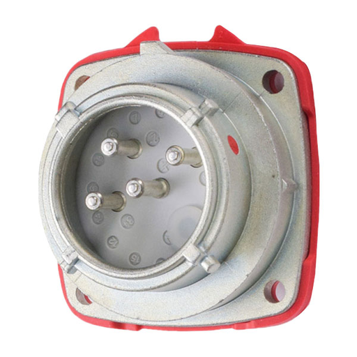 Product image for Meltric 09-N8043 PN20 Inlet, Metal, Zamak, Metal, Size 1, Type 4X, 3P+G, 20A, 480 VAC