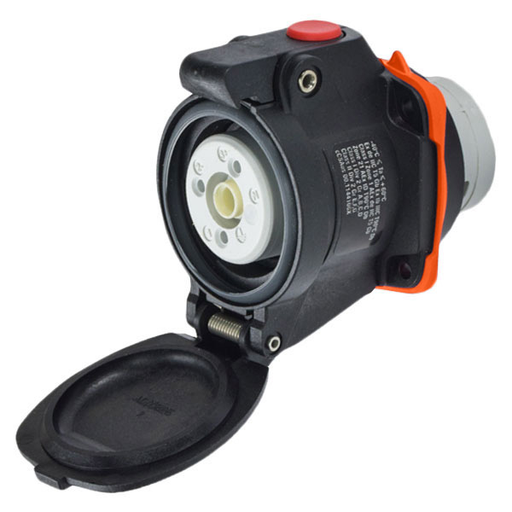 Product image for Meltric 22-34073 DXN30 Receptacle, Poly, Black, Size 2, IP66/IP67, 3P+G, 30A, 250 VAC, 60 Hz