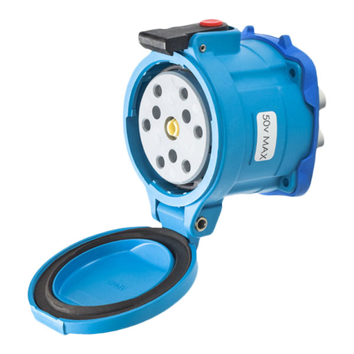 Product image for Meltric 33-34570 DS7c Receptacle, Poly, Blue, Size 4, IP54/IP55, 7P, 30A, 50 V, 60 Hz