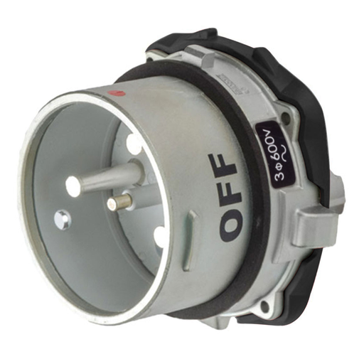 Product image for Meltric 69-98143 DSN150 Inlet, Metal, Aluminum, Metal, Size 5, Type 4X & IP69, 3P+G, 150A, 600 VAC, 60 Hz