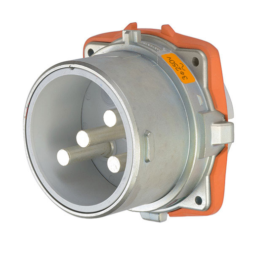 Product image for Meltric 37-28073 DS200 Inlet, Metal, Zamak, Metal, Size 6, Type 3R, 3P+G, 200A, 250 VAC, 60 Hz