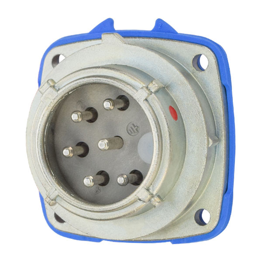 Product image for Meltric 09-P8051 PN7c Inlet, Metal, Zamak, Metal, Size 1, IP66/IP67, 5P+G, 15A, 480 VAC, 60 Hz
