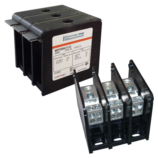 MPDB UL1953 CU INT 1000V 175A 2-pole 1 2/0-#14 in-10 #6-#14 out Box/Box