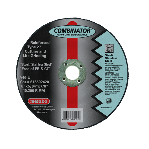Combinator 6"x5/64"x7/8" Inox