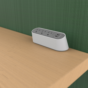 Mayer-DDS-Desktop Power Center Slim 3 Outlet 2 USB White/Gray-1