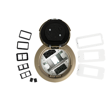 6ATC2PBS - 6AT Prewired Evolution™ Poke Thru Device, Surface Style Cover, Brass