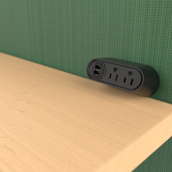 Mayer-DDS-Desktop Power Center Slim 2 Outlet 2 USB Black-1