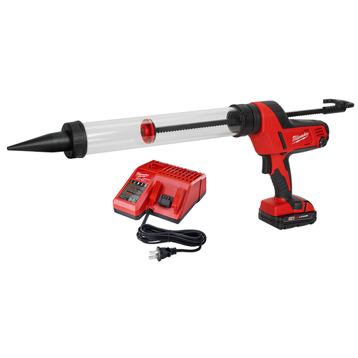 Product image for Milwaukee 2643-21CT M18™ Cordless 20-oz Clear Barrel Caulk and Adhesive Gun Kit