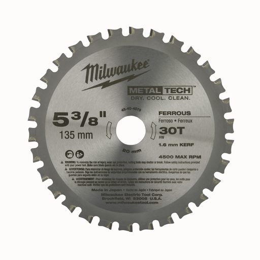 5-3/8 in. 30T Ferrous Metal Circular Saw Blade