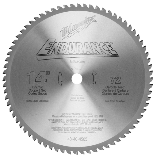 14 in. 72 Tooth Dry Cut Carbide Tipped Circular Saw Blade