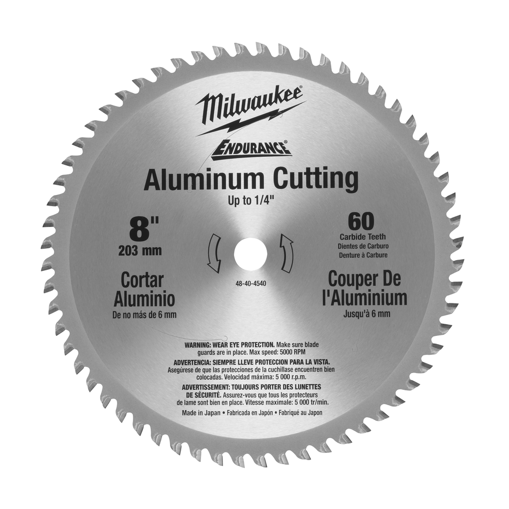 Product image for Milwaukee 48-40-4540 8" 60-Teeth Aluminum Circular Saw Blade
