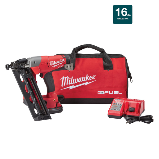 Product image for Milwaukee 2742-21CT M18™ FUEL™ 16 Gauge Angle Finish Nailer Kit