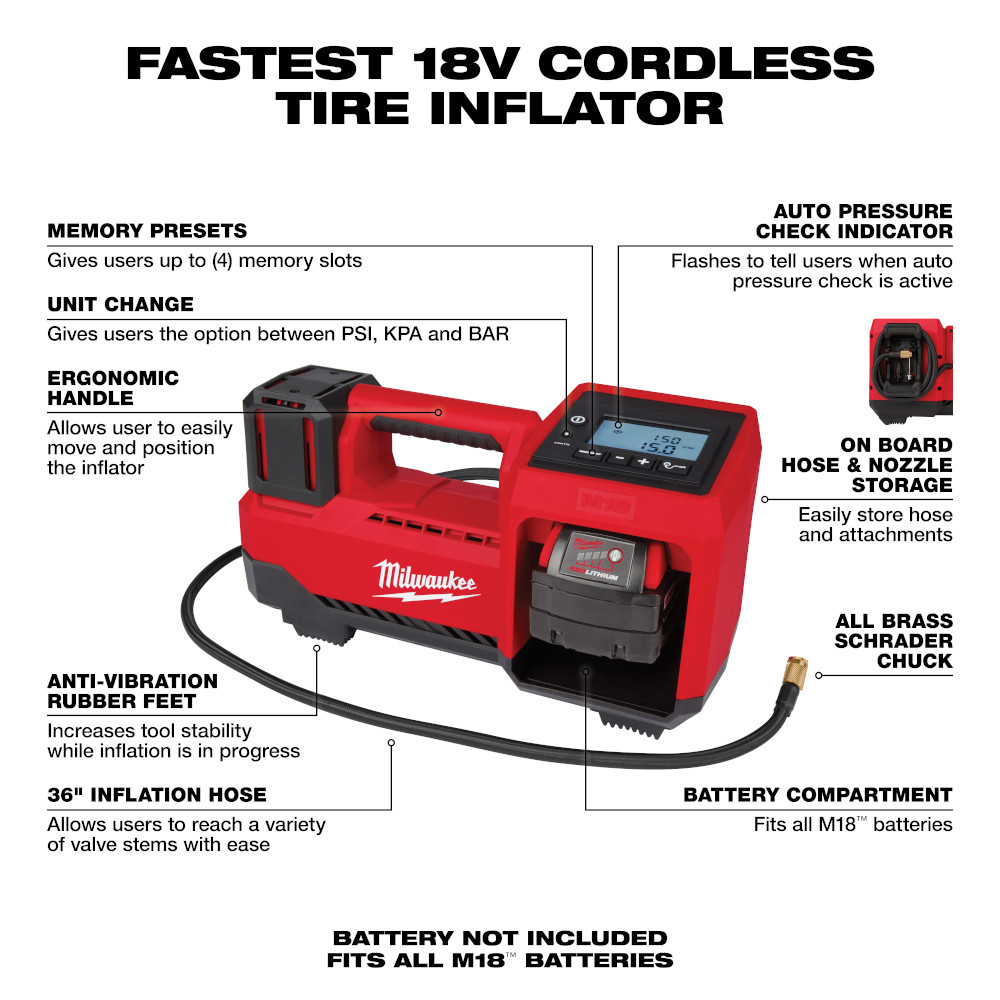 Milwaukee 284820 M18™ Inflator Crawford Electric Supply
