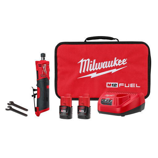 M12 FUELâ„¢ Straight Die Grinder 2 Battery Kit