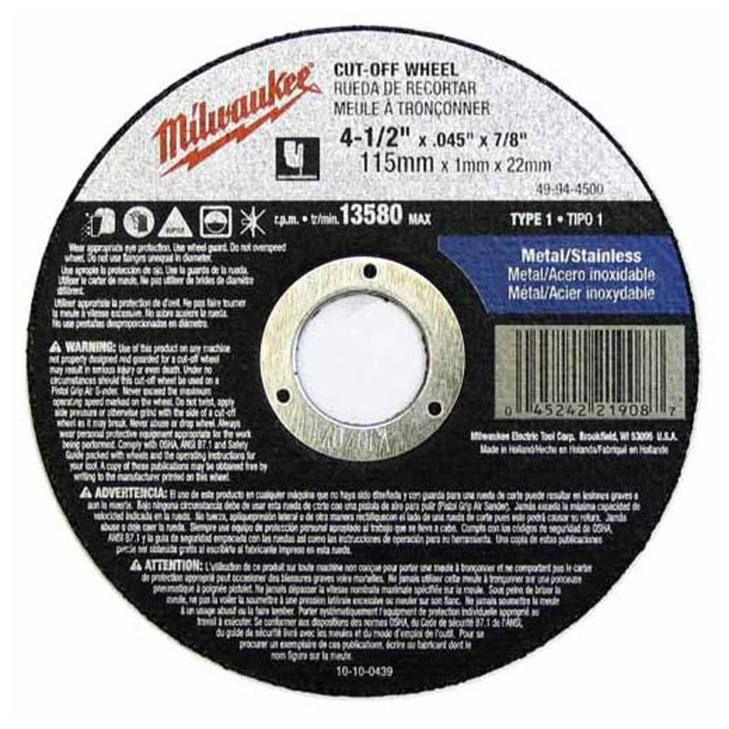 Mayer-4-1/2 in. x .045 in. x 7/8 in. Cut-Off Wheel (Type 1)-1