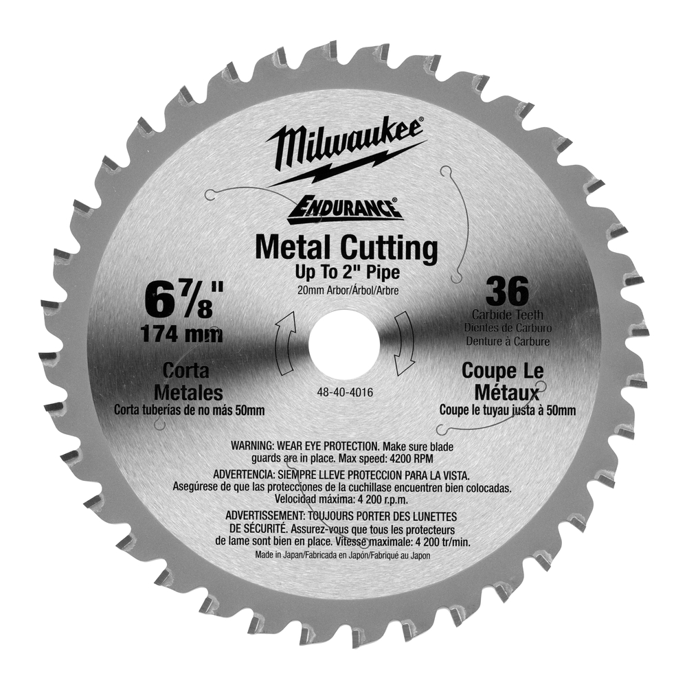 Product image for Milwaukee 48-40-4016 6-7/8" 36T Ferrous Metal Circular Saw Blade