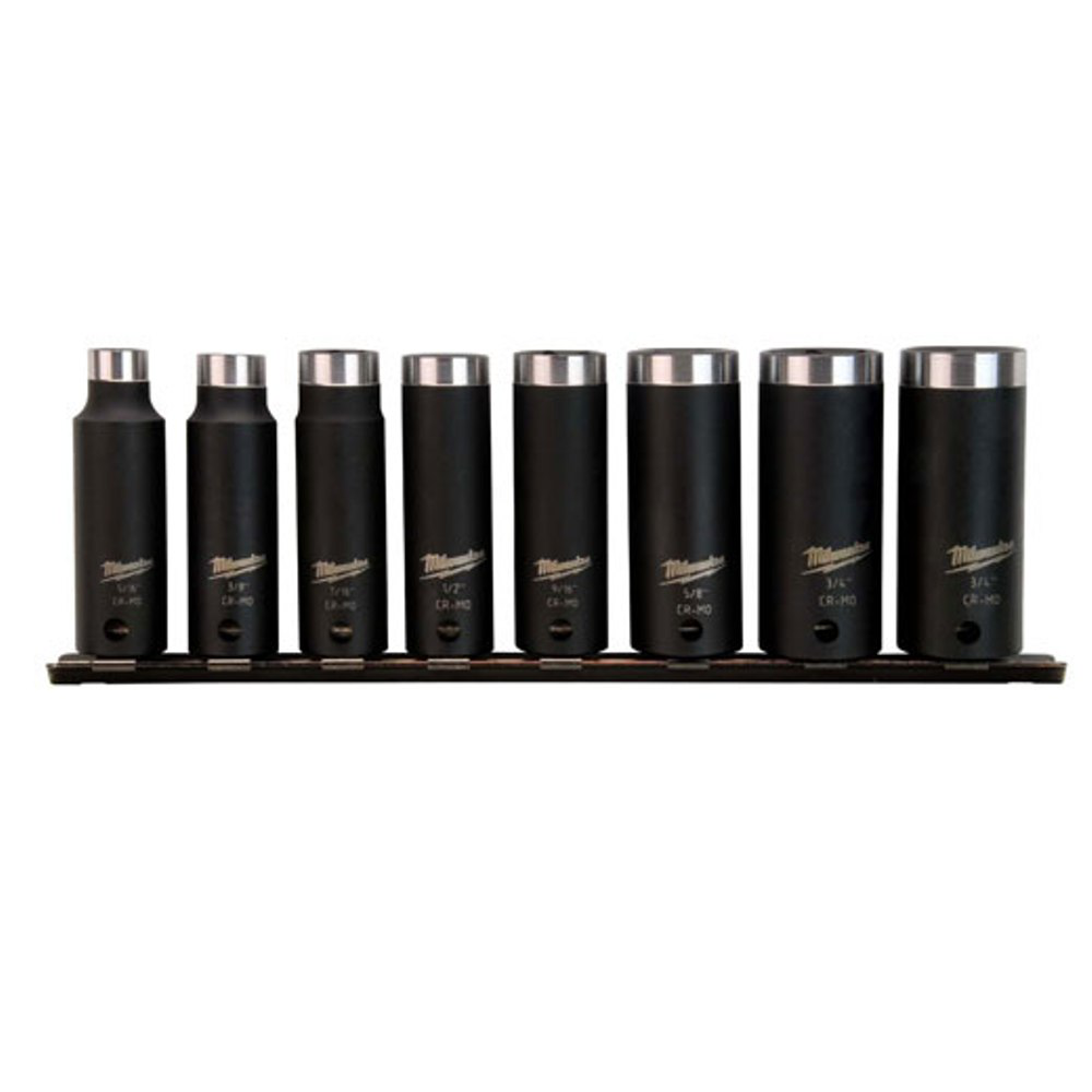 Product image for Milwaukee 49-66-4419 8pc SHOCKWAVE™ 3/8" Deep Well Socket Set