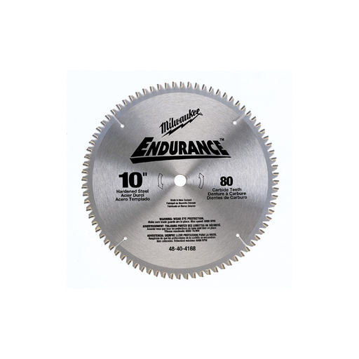 Product image for Milwaukee 48-40-4168 10" 80 Carbide Teeth Non-Ferrous Circular Saw Blade