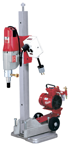 Product image for Milwaukee 4115-22 Diamond Coring Rig with Small Base Stand, Vac-U-Rig® Kit, Meter Box and Diamond Coring Motor