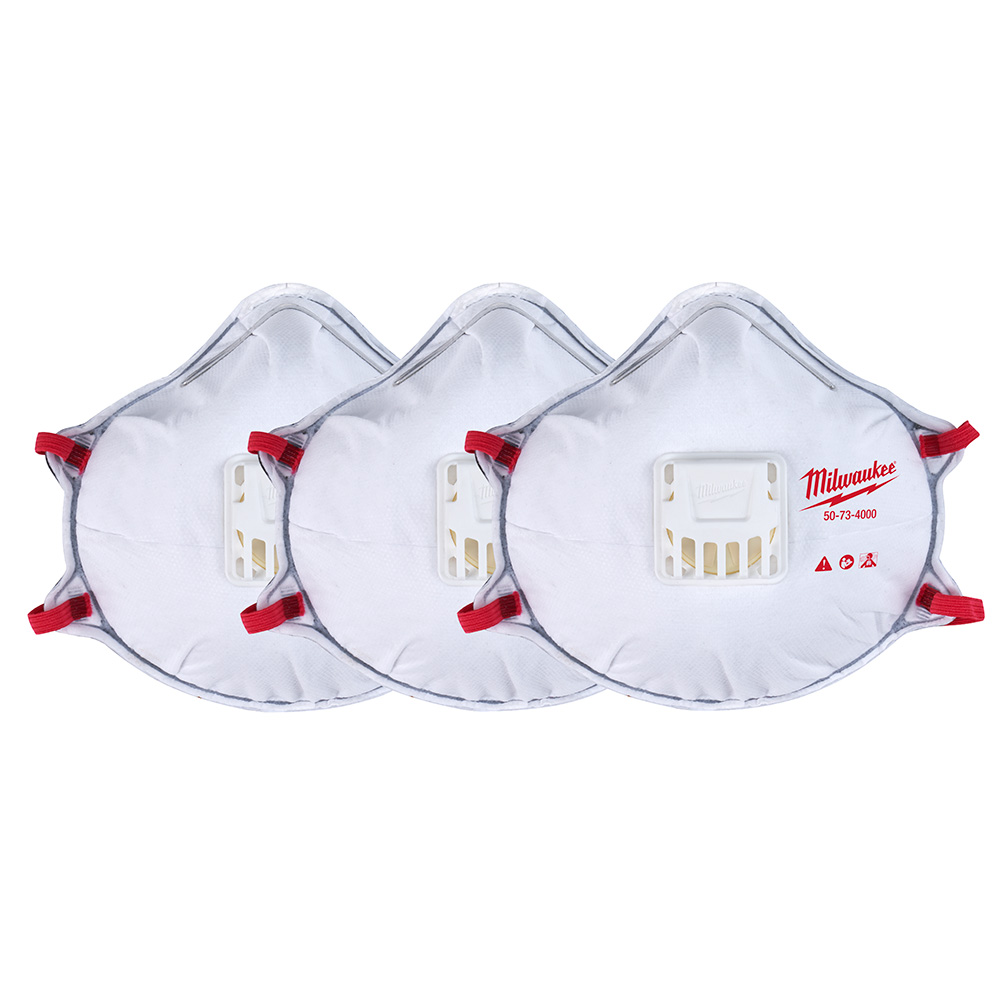 Product image for Milwaukee 48-73-4002 3 Pk N95 Valved Res
