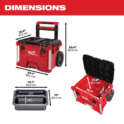 Milwaukee PACKOUT 22 In. Rolling Toolbox, 250 Lb. Capacity
