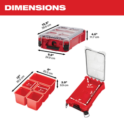 Milwaukee PACKOUT 9.75 In. W x 4.50 In. H x 15.25 In. L Compact Small Parts Organizer with 5 Bins