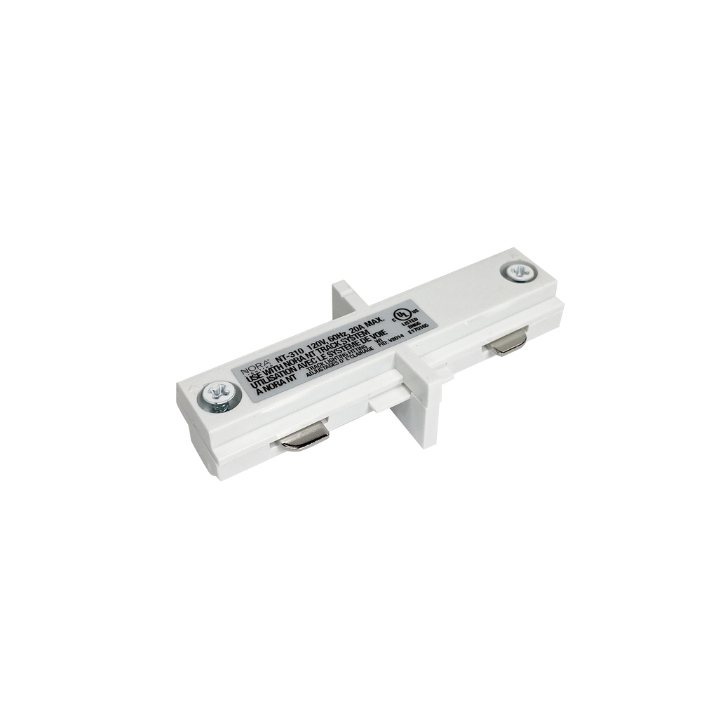 Product image for NORA NT-2310W Straight Connector, White